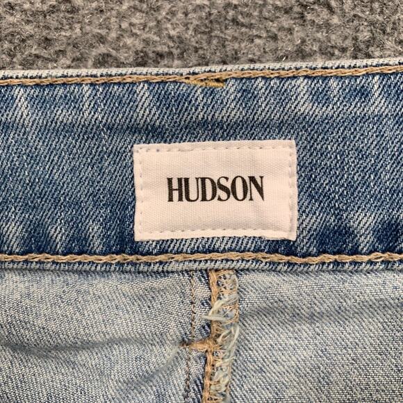 Hudson Jeans Womens 25 Light Denim Collin Crop Straight Cuffed Hem Flap Pocket - Picture 6 of 15